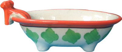 

sawan shopping mart Ceramic Soap Tray, Soap dish, soap holder, Soap case, case(Green orange)100% Ceramic(18x10x8CM)(green orange)