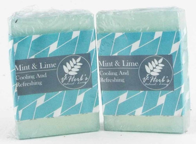 

Vherbs Handcrafted Mint & Lime Soap(100 g, Pack of 2)
