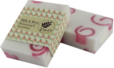 

Vherbs Handcrafted Milk Rose Soap(100 g, Pack of 2)