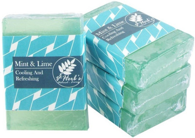 Vherbs Handcrafted Mint & Lime Soap(100 g, Pack of 4)