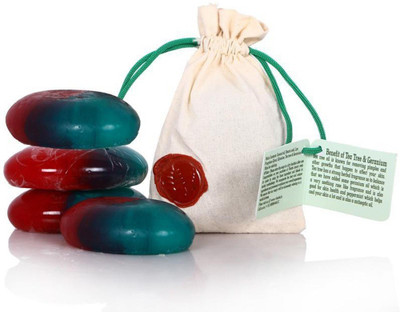 

Vherbs Pebbles Tea Tree and Geranium Antiseptic Glycerin Soap(90 g, Pack of 4)