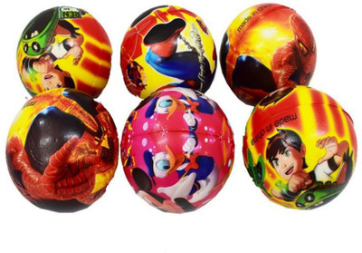 

ToyzIsland Exclusive 6 Pcs Soft Foam Sponge Balls with Cartoon Prints Kids - 5 cm(Multicolor)