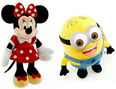 

soniya Enterprises cute Minnie mouse-39cm and Minion - 25 cm(Multicolor)