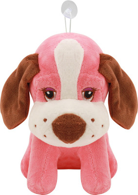 

Miss & Chief Cute Sitting Dog Stuffed Soft Plush Toy Kids | Stuff Toys - 20 cm(Dark Pink)