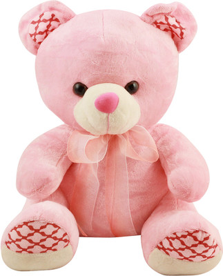 

Miss & Chief Cute Sitting Teddy Bear Stuffed Plush Toy With Ribbon | Gentle Looking Plush Toy | Huggable and loveable for someone special |Valentine Stuff Teddy Toy | Best Teddy For Gift - 30 cm(Pink)