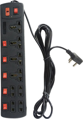 

SHOPTICO Extension box_8 socket 6 switch with fuse 8 Socket Surge Protector(Black)