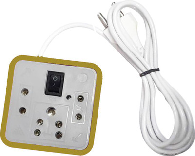 

SHOPTICO Extension box_3 Socket 1 switch 3 Socket Surge Protector(White)