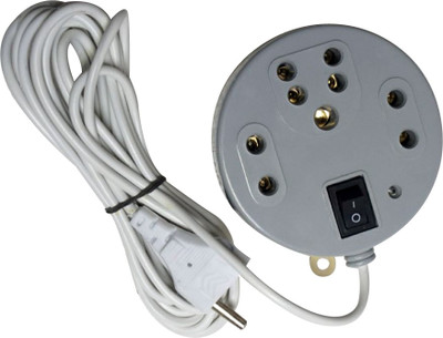 

ACCESSOREEZ Extension box_3 Socket 1 switch 3 Socket Surge Protector(Grey)