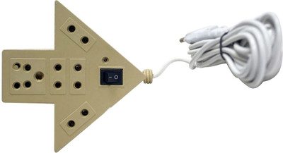 

ACCESSOREEZ Extension box_5 socket 1 switch 5 Socket Surge Protector(Beige)
