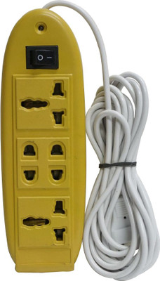 

Daiwik Extension box_4 Socket 1 switch 4 Socket Surge Protector(Yellow)