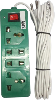 

ACCESSOREEZ Extension box_4 Socket 1 switch 4 Socket Surge Protector(Green)