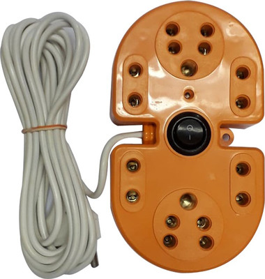 

Finegrow Extension box_6 socket 1 switch with fuse 6 Socket Surge Protector(Orange)