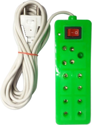 

SHOPTICO Extension box_5 socket 1 switch 5 Socket Surge Protector(Green)