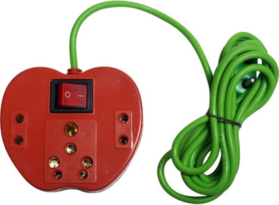 

ACCESSOREEZ Extension box_3 Socket 1 switch 3 Socket Surge Protector(Red)