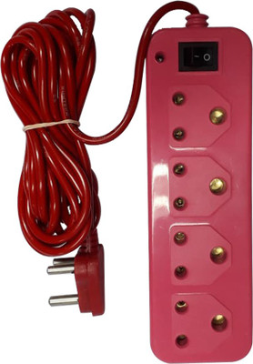 

Finegrow Extension box_4 Socket 1 switch 4 Socket Surge Protector(Pink)