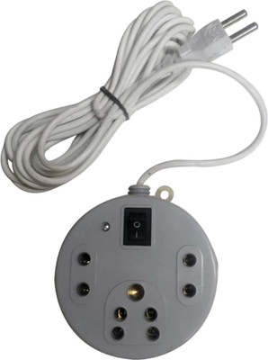 

Daiwik Extension_Round grey 3 Socket Surge Protector(White)