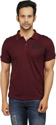 

Got It Solid Men's Polo Neck Maroon T-Shirt
