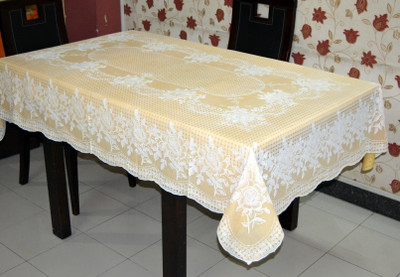 

Katwa Clasic Floral 6 Seater Table Cover(Gold, PVC)