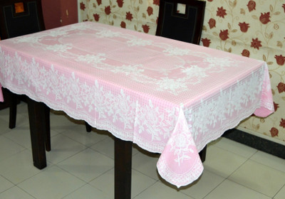 

Katwa Clasic Floral 6 Seater Table Cover(Pink, PVC)