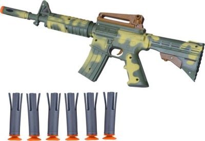 

PS AAKRITI TOY GUN WITH PISTOL - BULLETS FOR KIDS (Green, Grey)(Multicolor)