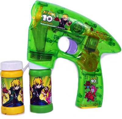 Gooyo Battery Operated Led Bubble Shooter Gun with Bubble Bottle Inside(Green)