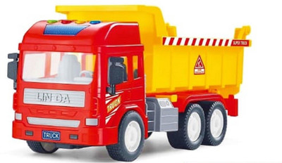 

Emob Big Size Sound and Lights Dumper Truck Toy with Friction Powered Wheels for Kids(Multicolor)
