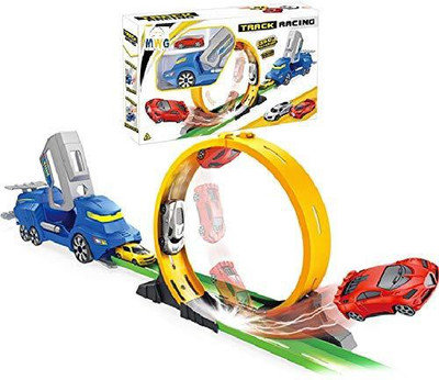 

MWG Exports Co High Speed Track Garage Shooting Car Vehicle Playset Toys for Boys and Girls(Multicolor)