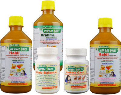 

M SONS Herbal daily Asthma Care Pack- 2 Haldi, 1 Brahmi, 1 Asthma Care Pack, 1 Body Balance(1.3 kg)