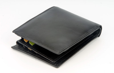 

UMDA Men Black Genuine Leather Wallet(8 Card Slots), Black;brown