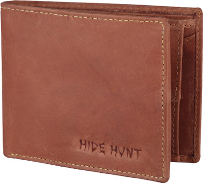 

Hide Hunt Men Tan Genuine Leather Wallet(6 Card Slots)