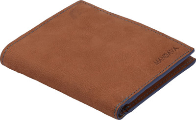 

MANDAVA Men Tan Genuine Leather Wallet(14 Card Slots)