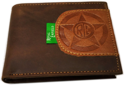 

Royal Enfield Men Brown Genuine Leather Wallet(5 Card Slots)