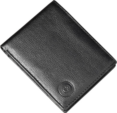 

POLLSTAR Men Black Genuine Leather Wallet(8 Card Slots)