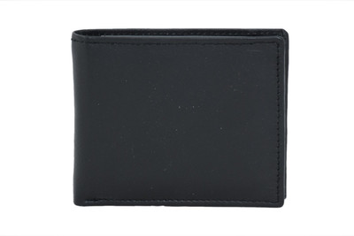 Lamek Men Black Genuine Leather Wallet(8 Card Slots)
