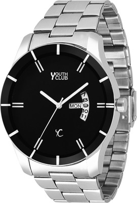

Youth Club DD-605BK New Casual Black Dial Day and Date Watch - For Men