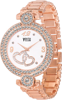 

Youth Club CH-LVECPR New Rose Gold Studded Dial Case Watch - For Women
