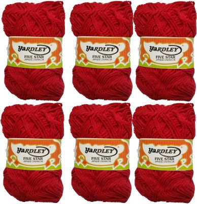 

yardley Hand Knitting Art Craft Soft Fingering Crochet Hook Yarn, Needle Knitting Thread For Wool Ball Hand Knitting Art Craft Soft Fingering Crochet Hook Yarn, Needle Knitting Thread Dyed Maroon Pack Of 6