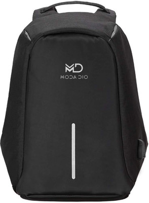 

Moda Dio 12 Waterproof Anti Theft Casual Bag with Charging Point (Black) 17 Backpack(Black)