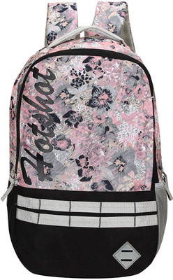 

Hot Shot Polyester School, Collage and Casual 28.0 L Standrad Size Backpack(Pink, Grey)