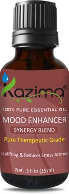 

KAZIMA MOOD ENHANCER BLEND ESSENTIAL Oil (15ml) Pure Therapeutic Grade for Uplifting & Reduces stress Aroma(15 ml)