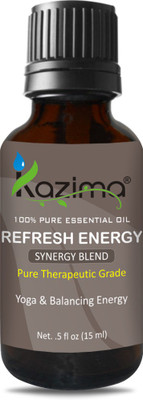 

KAZIMA REFRESH ENERGY BLEND ESSENTIAL Oil (15ml) Pure Therapeutic Grade for Yoga & Balancing Energy(15 ml)