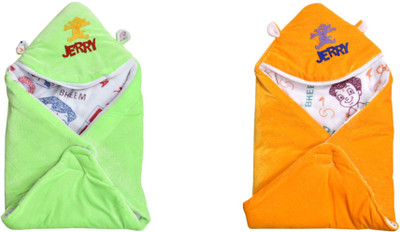 

Innovative edge Abstract  Hooded Baby Blanket(Woollen Blend, Orange