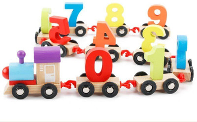 

FK RETAIL Wooden Colorful Digital Train Set 0~9 Number Building Blocks For Kids/Baby Educational Play Set (Multi-Color)(Multicolor)