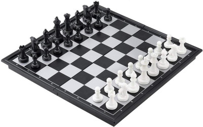 

Protokart Mini Magnetic Travel Chess Board Set with Folding Board For Adult And Kids 10 inch Chess Board(Black)