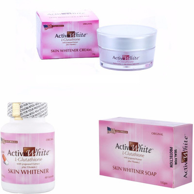 

Active White Glutathione Cream Capsules & Soap(225 g)