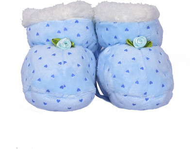 

aroraonlinetraders •New Born Baby Bootie Shoes With Fur For Boys & Girls Booties(Toe to Heel Length - 10 cm Blue)