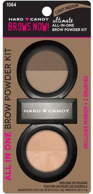 

Hard Candy Brows Now! Ultimate All In One Brow Powder Kit, 1064 Light Medium, .45 Oz(Brown)