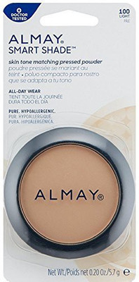 

Almay Smart Shade Skintone Matching Pressed Powder, Light [100] 0.20 Oz(Brown)