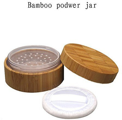 

Elandy 1Pcs 30Ml Empty Environmental Bamboo Comestic Make-Up Loose Powder Box Case Container Holder With Screw Lid Powder Puff And Sifter(Brown)