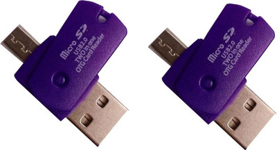 

Oxza SET OF 2 USB 2.0 TWO IN ONE Micr Card Reader(Purple)